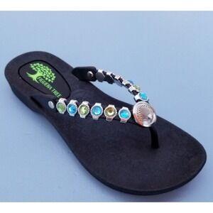 Sammy Beautiful Crystal Flip Flops Sandals SUPER COMFY Size 6